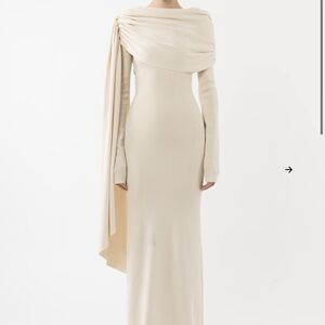 Elegant Cream Off-Shoulder Dress